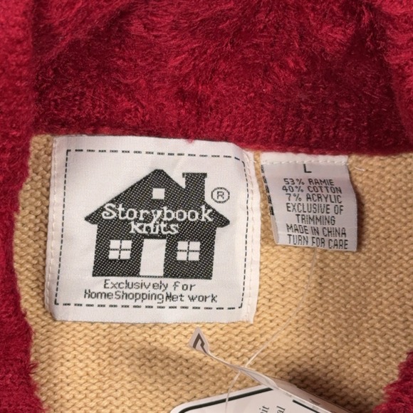 NEW Storybook Knits Cardigan Sweater Deer Buck Christmas Holiday Size L Limited - Picture 4 of 10